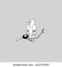 eagle in the nest vector illustration