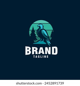 eagle night logo design vector template illustration