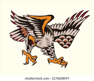 eagle old school tattoo illustration