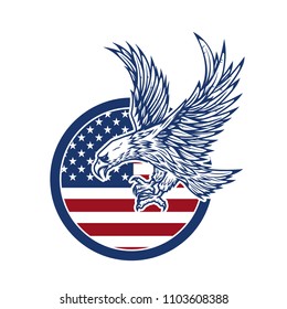 Eagle On American Flag Design Element Stock Vector (Royalty Free ...