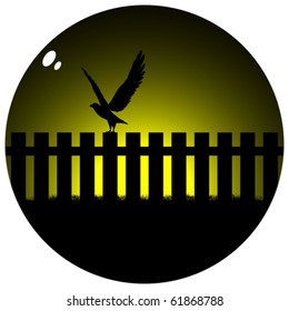 eagle on fence