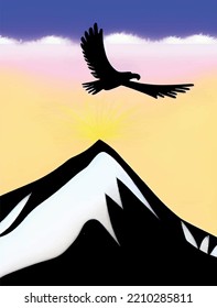 eagle on mountain in nature