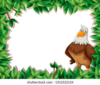 An eagle on nature frame illustration