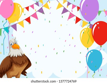 Eagle on party card illustration