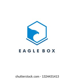 Eagle on the shield logo design icon vector