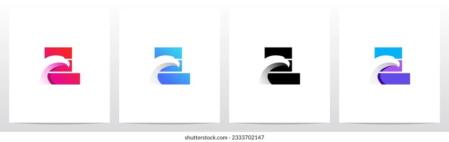 Eagle On Stripped Letter Logo Design L