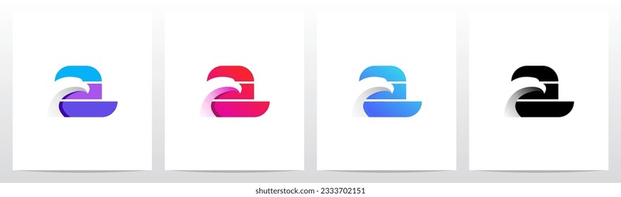 Eagle On Stripped Letter Logo Design Q