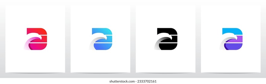 Diseño de logotipo Eagle On Strik Letter D