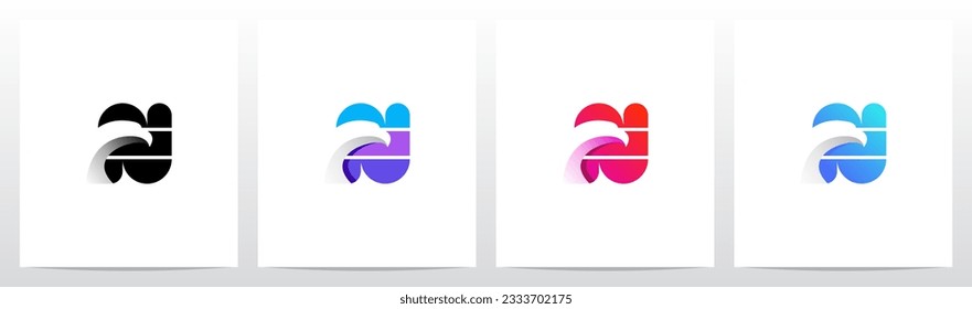 Eagle On Stripped Letter Logo Design N
