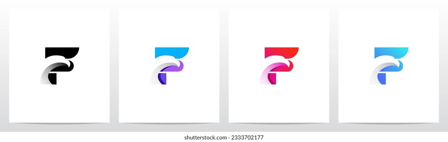 Eagle On Stripped Letter Logo DesignF