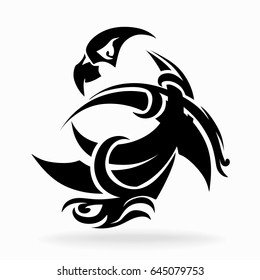 Eagle on a white background, tribal, vector