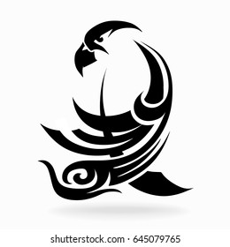Eagle on a white background, tribal, vector