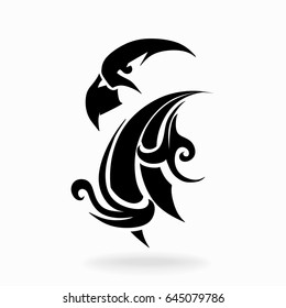 Eagle on a white background, tribal, vector