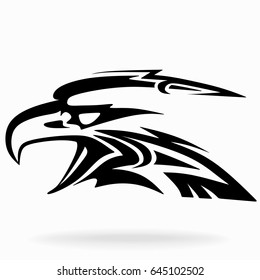 Eagle on a white background, tribal, vector