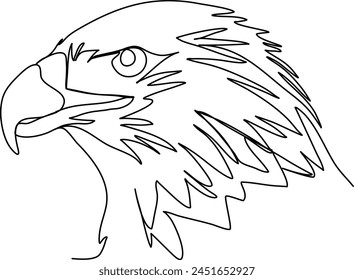 Eagle, eine Linie Vektorillustration zeichnen.