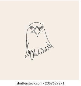 Eagle one line Minimalist. Vector illustration. Continuous one line drawing.