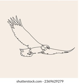 Eagle one line Minimalist. Vector illustration. Continuous one line drawing.