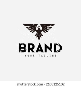 eagle with open wing illustration logo design