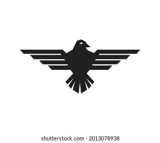 Eagle open wings flying for logo design illustration on white background