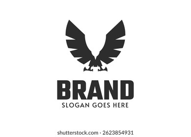 Uma águia com design de logotipo de asas abertas