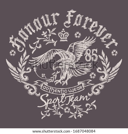 Eagle and ornaments vector design.