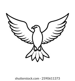 eagle with outstretched wings line art