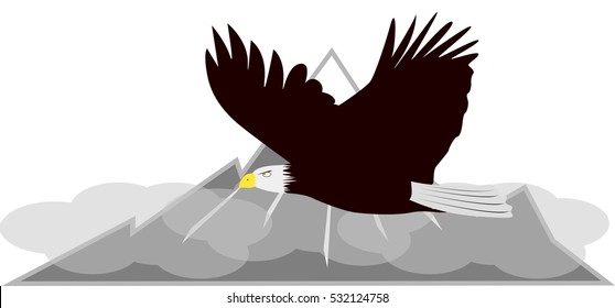 eagle over mountains