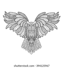 Vector Black Owl Line Work Design Stock Vector (Royalty Free) 620325812