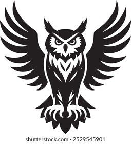 Eagle owl isolated vector illustration on white background