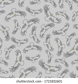 Eagle pattern. Birds on a grey background