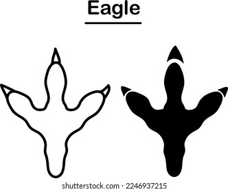 Eagle paw print vector icon. filled flat sign for mobile concept and web design. Eagle bird footprint glyph icon..eps