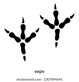 Eagle paw print vector icon.  Eagle bird footprint isolated on white background. Bird of prey track. Symbol, logo illustration. Vector graphics