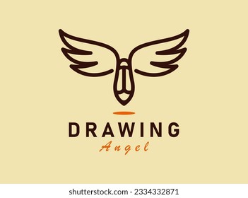 Eagle Pen Logo design vector template