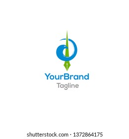Eagle with pen logo template