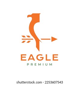 flechas perfiladas de águila foco de caza logo diseño de icono vectorial plantilla de ilustración