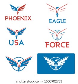 eagle phoenix usa logo vector design