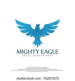 Eagle Polygon Logo Template. Eagle Logo. Bird Logo Design. Flying Logo