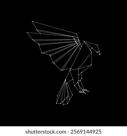 Eagle Polygonal Lines, can use for Logo, Pictogram, Bird Figure, Website, Apps, or Graphic Design Element. Vector Illustration