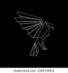 Eagle Polygonal Lines, can use for Logo, Pictogram, Bird Figure, Website, Apps, or Graphic Design Element. Vector Illustration