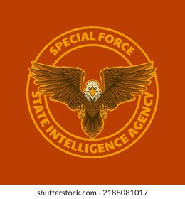 eagle poster vector illustration cartoon style