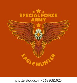 eagle poster vector illustration cartoon style