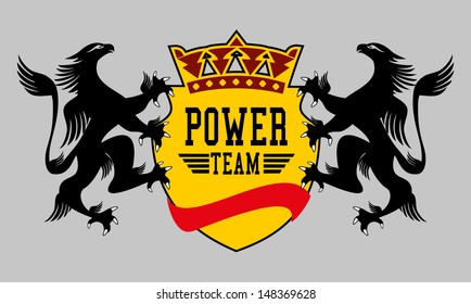 eagle power team vector art