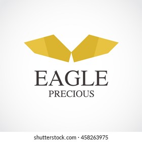 Eagle of precious wing abstract vector and logo design or template elegance business icon of company identity symbol concept
