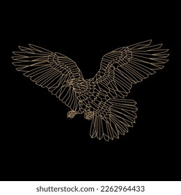 Eagle Print Graphic Vector Tshirt  Wings