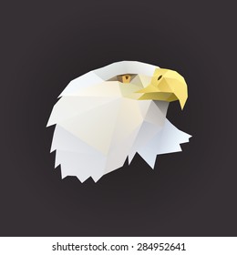 eagle profil portrait, polygon illustration