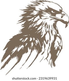 eagle profile top simple vector stencil