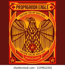 Eagle Propaganda Posters Elements Background Set