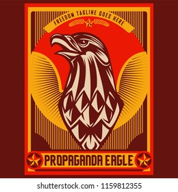 Eagle Propaganda Posters Elements Background Set