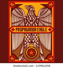 Eagle Propaganda Posters Elements Background Set