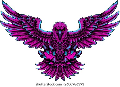 
eagle with purple color free flying